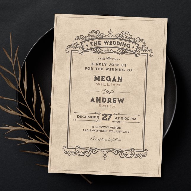 Invitación Boda de arco gótico vintage (Subido por el creador)