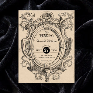 Invitación Boda de arco gótico vintage