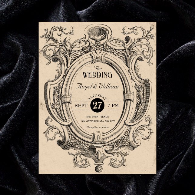 Invitación Boda de arco gótico vintage (Subido por el creador)