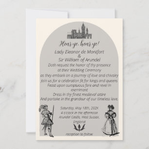 Invitación Boda de Arco Grabado Renacimiento Medieval