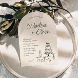 Invitación Boda De Arco Ilustrado A Mano De Quirky