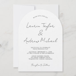 Invitación Boda de Arco Moderno Romántico Blanco y Negro