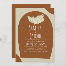 Invitación Boda de Arco Natural Pampas con Mano Bohemia
