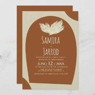 Invitación Boda de Arco Natural Pampas con Mano Bohemia