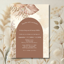 Invitación Boda de arco neutral de Boho moderno