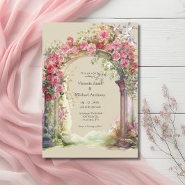 Invitación Boda de Arco Ornato Ornato Rosa y Rojo