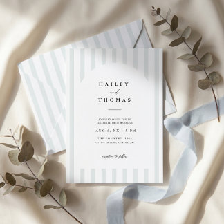 Invitación Boda de arco rayado minimalista moderno simple