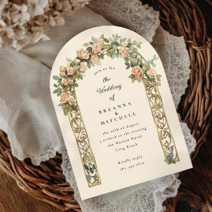 Invitación Boda de arco rosa pintado a mano