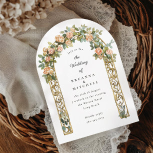 Invitación Boda de arco rosa pintado a mano