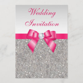 Invitación Boda de arco rosado de secuencia plateada impresa