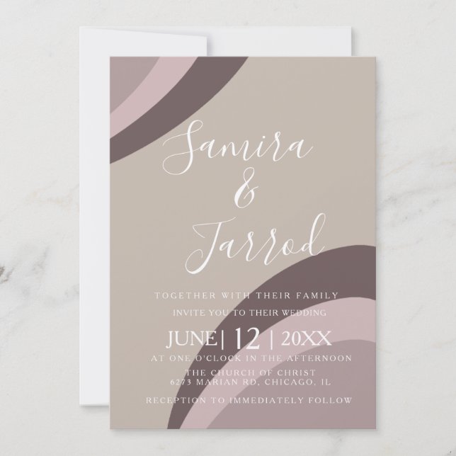 Invitación Boda de arco simple bohemio natural (Anverso)