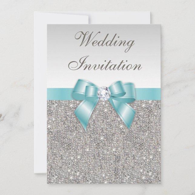Invitación Boda de arco Verde azulado de las secuencias plate (Anverso)