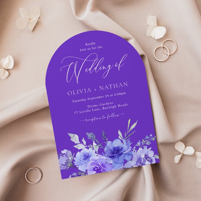 Invitación Boda de arco violeta de lavanda morada (Subido por el creador)