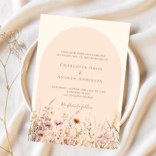 Invitación Boda de arcos de durazno de durazno