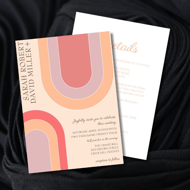 Invitación Boda de arcos elegantes audaces (Subido por el creador)