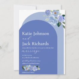 Invitación Boda de arcos florales de color azul
