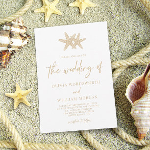 Invitación Boda de arena beige de estilo contemporáneo Starfi