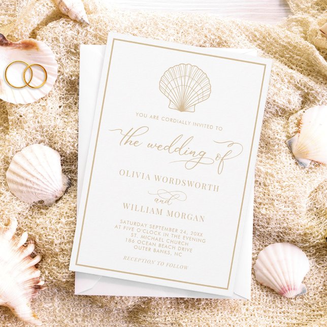 Invitación Boda De Arena Beige Elegante De La Playa (Subido por el creador)