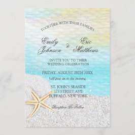 Invitación Boda de arena blanca de la playa