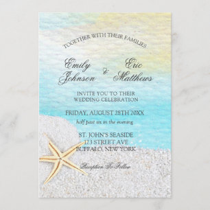 Invitación Boda de arena blanca de la playa