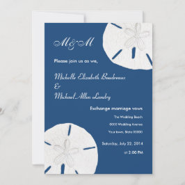 Invitación Boda de arena Mónaco Boda azul