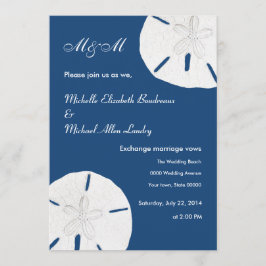 Invitación Boda de arena  Mónaco Boda azul