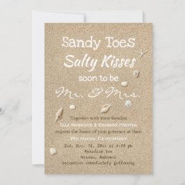 Invitación Boda de Arena y Tipografía Blanca