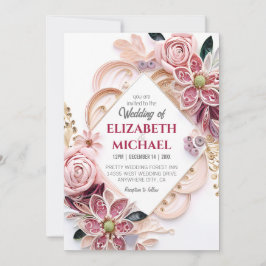 Invitación Boda de armazón color rosa pastel
