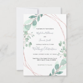 Invitación boda de armazón geométrico delicado