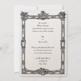 Invitación Boda de armazón rococó y floral