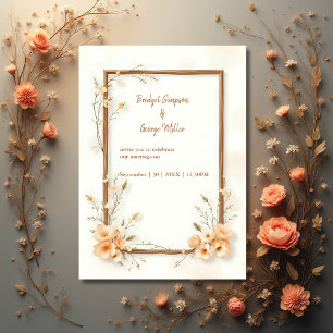 Invitación Boda de Armonía Floral Rústica de la Tierra