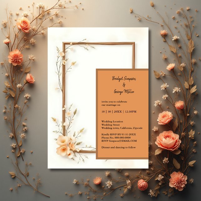 Invitación Boda de Armonía Floral Rústica de la Tierra (Subido por el creador)