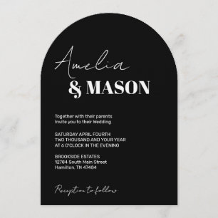Invitación Boda de Arquitectura Minimalista Moderna en Blanco