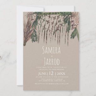 Invitación Boda de Arquitectura Natural Dibujada a Mano Bohem