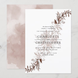 Invitación boda de arreglos florales de color agua rosa Rubor