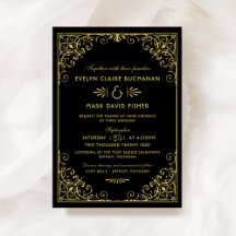 Boda de Art Deco Vintage Black and Gold