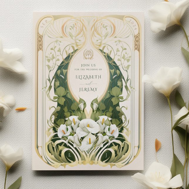 Invitación Boda de Art Nouveau Calla Lily (Subido por el creador)