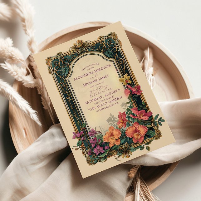 Invitación Boda de Art Nouveau de Bliss Wildflowers Botánico (Subido por el creador)