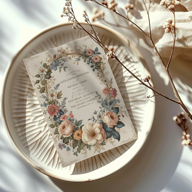 Invitación Boda de Art Nouveau de Bliss Wildflowers Botánico (Subido por el creador)