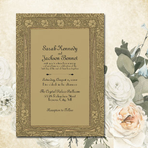 Invitación Boda de Art Nouveau de estilo Art Nouveau con eleg