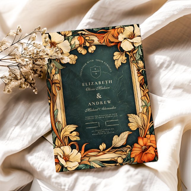 Invitación Boda de Art Nouveau de Otoño Dorado (Subido por el creador)