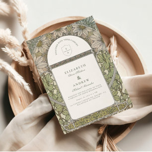Invitación Boda de Art Nouveau del sabio verde