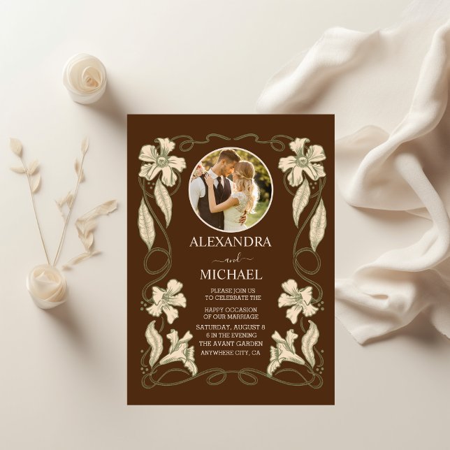 Invitación Boda de Art Nouveau floral (Subido por el creador)