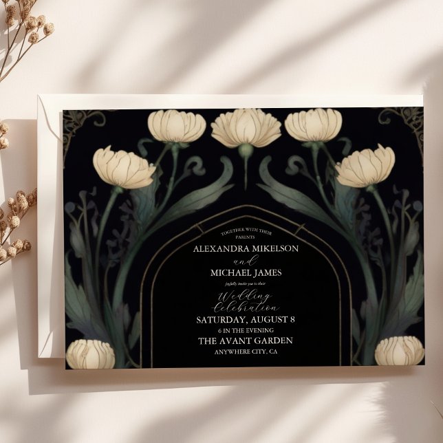 Invitación Boda de Art Nouveau floral decorativo europeo (Subido por el creador)