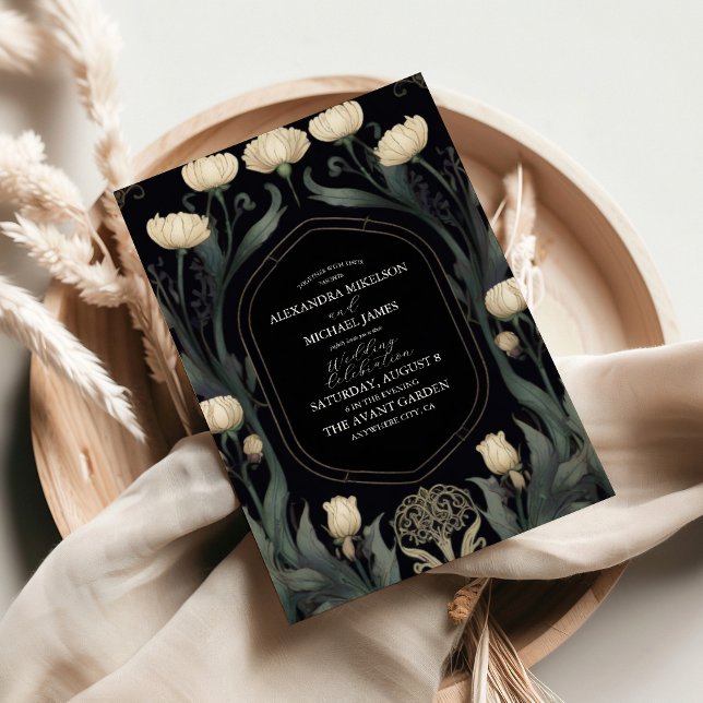 Invitación Boda de Art Nouveau floral decorativo europeo (Subido por el creador)