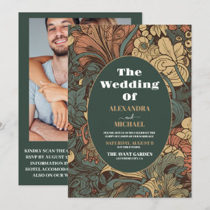 Invitación Boda de Art Nouveau floral elegante