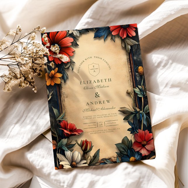 Invitación Boda de Art Nouveau floral victoriano (Subido por el creador)