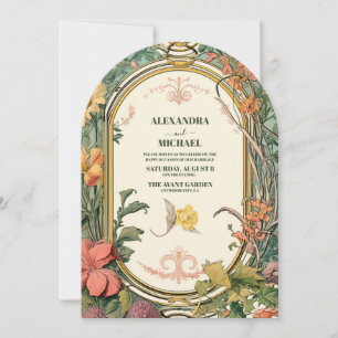 Invitación Boda de Art Nouveau floral vintage