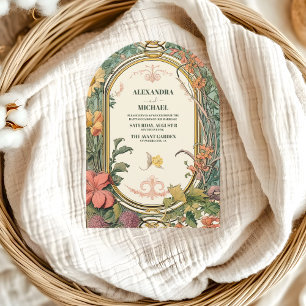Invitación Boda de Art Nouveau floral vintage