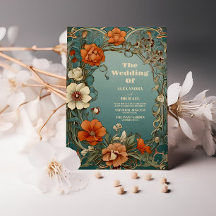 Invitación Boda de Art Nouveau floral vintage